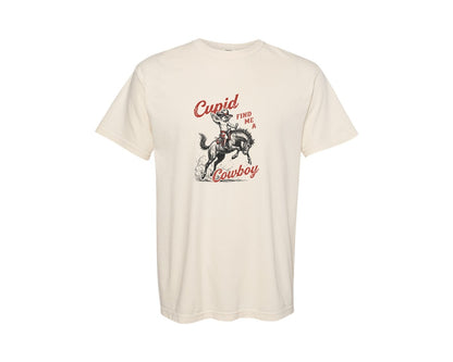 brand:Comfort Colors|color:Ivory|Cowboy Cupid Western Valentine Graphic T-Shirt
