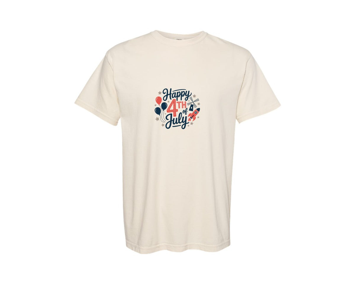 brand:Comfort Colors|color:Ivory|Happy 4Th Of July 11 Graphic T-Shirt