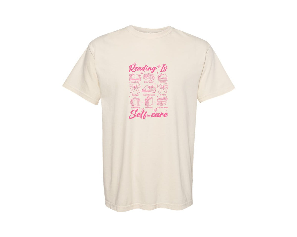 brand:Comfort Colors|color:Ivory|Reading Is Self Care Graphic T-Shirt