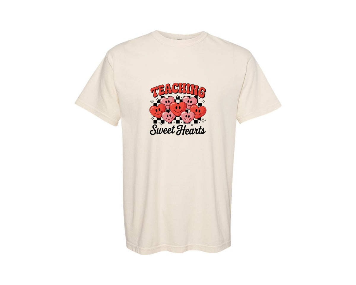 brand:Comfort Colors|color:Ivory|Teaching Sweet Heart Valentine Graphic T-Shirt