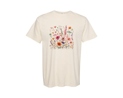 brand:Comfort Colors|color:Ivory|Vintage Wild Flowers Pressed Flowers 5 Graphic T-Shirt