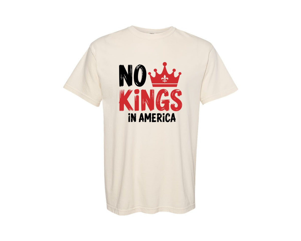 brand:Comfort Colors|color:Ivory|Nope No Kings In America Graphic T-Shirt