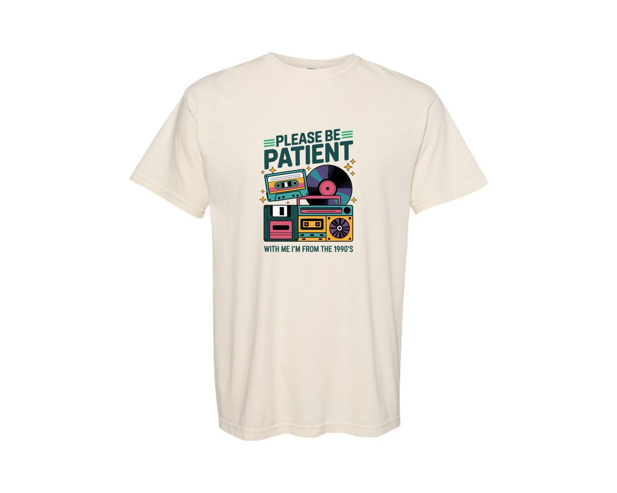 brand:Comfort Colors|color:Ivory|Retro Western Please Be Patient With Me Graphic T-Shirt