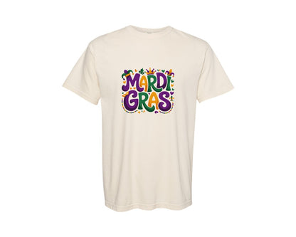 brand:Comfort Colors|color:Ivory|Mardi Gras Colorful Carnival Graphic T-Shirt