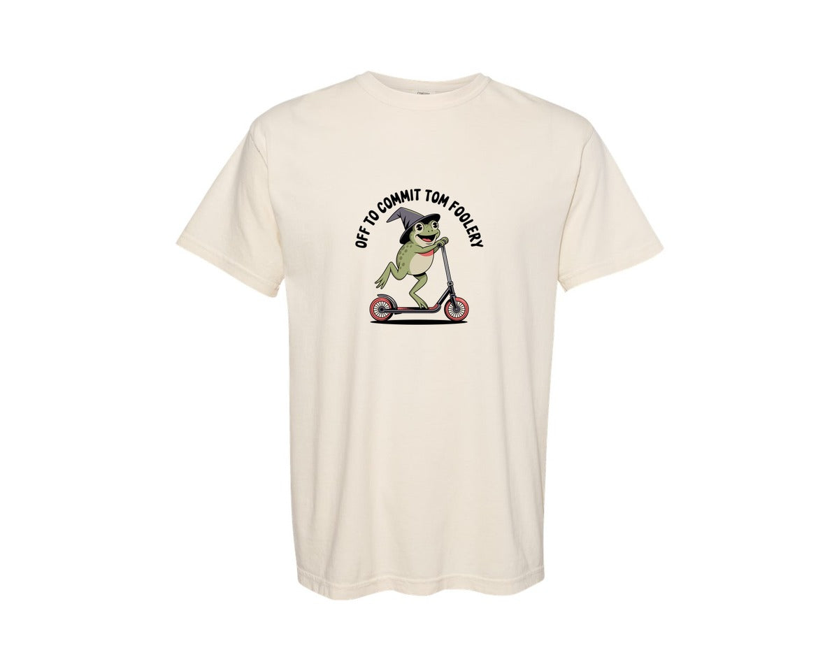 brand:Comfort Colors|color:Ivory|Off To Commit Tom Foolery Frog Graphic T-Shirt