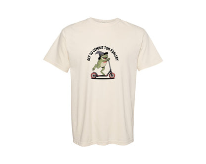 brand:Comfort Colors|color:Ivory|Off To Commit Tom Foolery Frog Graphic T-Shirt