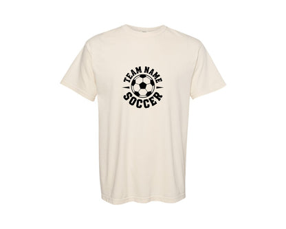 brand:Comfort Colors|color:Ivory|Soccer Team Logo Graphic T-Shirt