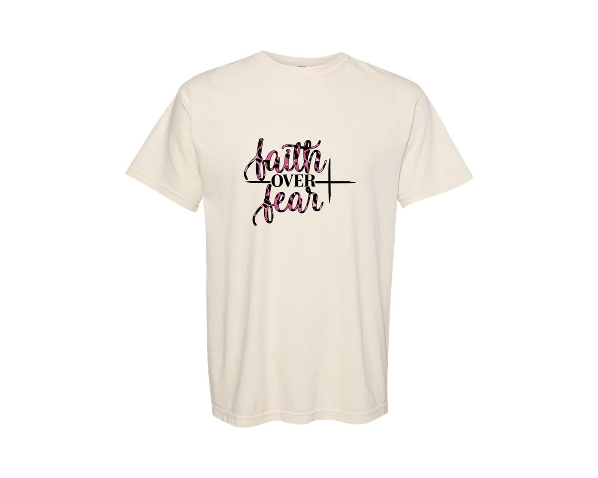 brand:Comfort Colors|color:Ivory|Faith Over Fear Graphic T-Shirt