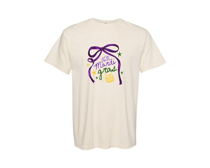 brand:Comfort Colors|color:Ivory|Mardi Gras Coquette Mardi Gras Graphic T-Shirt