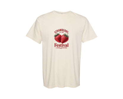 brand:Comfort Colors|color:Ivory|Retro Strawberry Festival 1968 Shirt Graphic T-Shirt