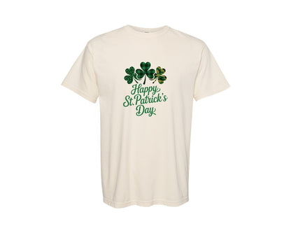 brand:Comfort Colors|color:Ivory|Happy St Patricks Day Shamrock 5 Graphic T-Shirt
