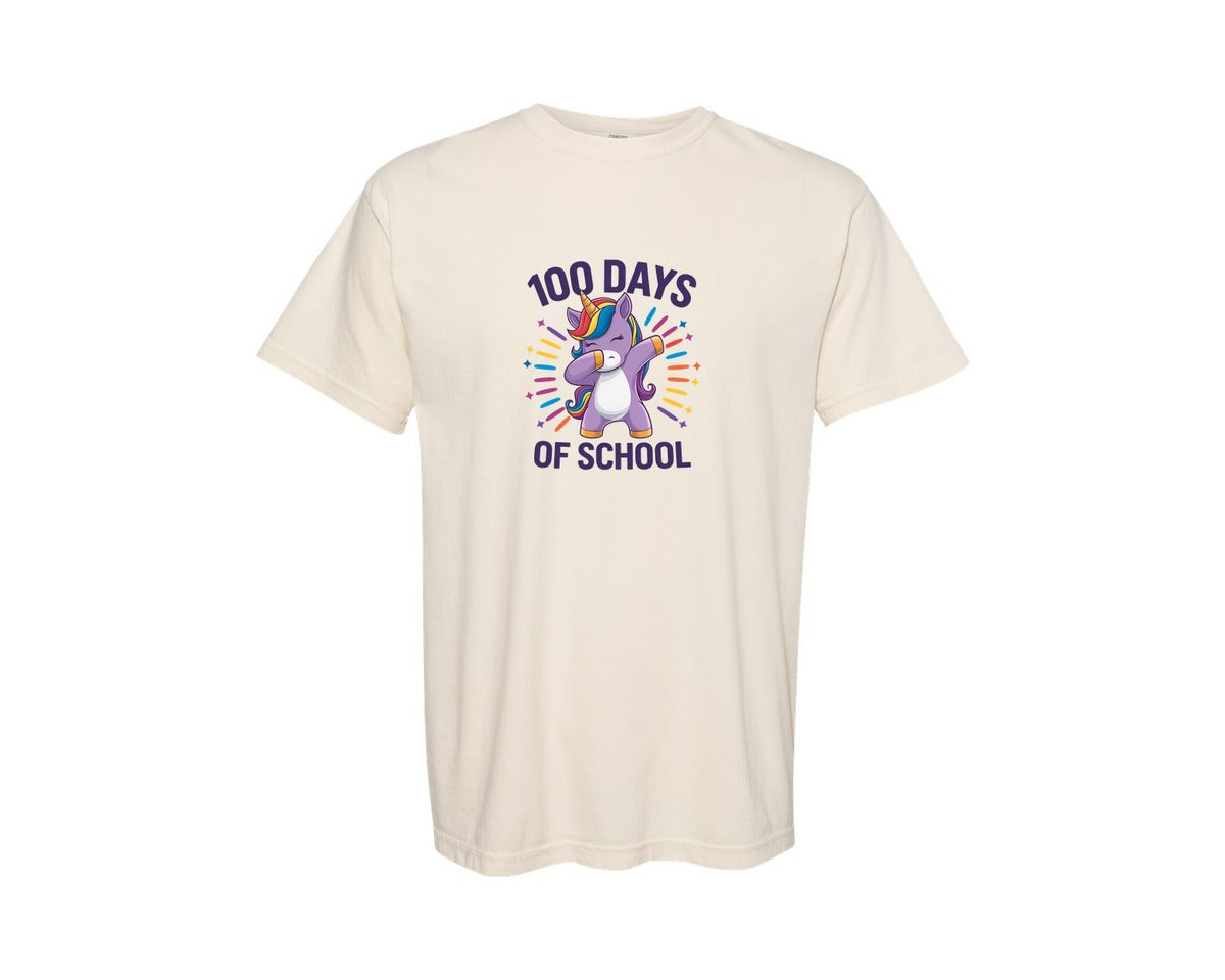 brand:Comfort Colors|color:Ivory|100 Days Of School 4 Graphic T-Shirt