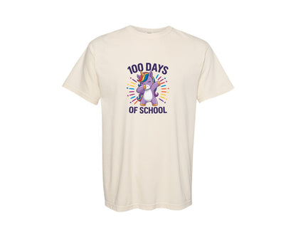 brand:Comfort Colors|color:Ivory|100 Days Of School 4 Graphic T-Shirt