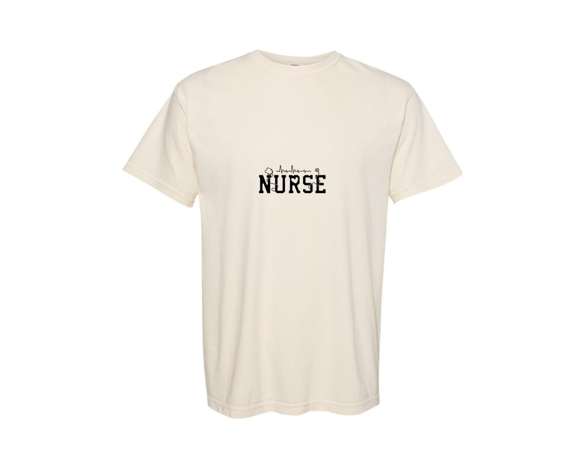 brand:Comfort Colors|color:Ivory|Nurse Valentine Day Letters Doodle 2 Graphic T-Shirt