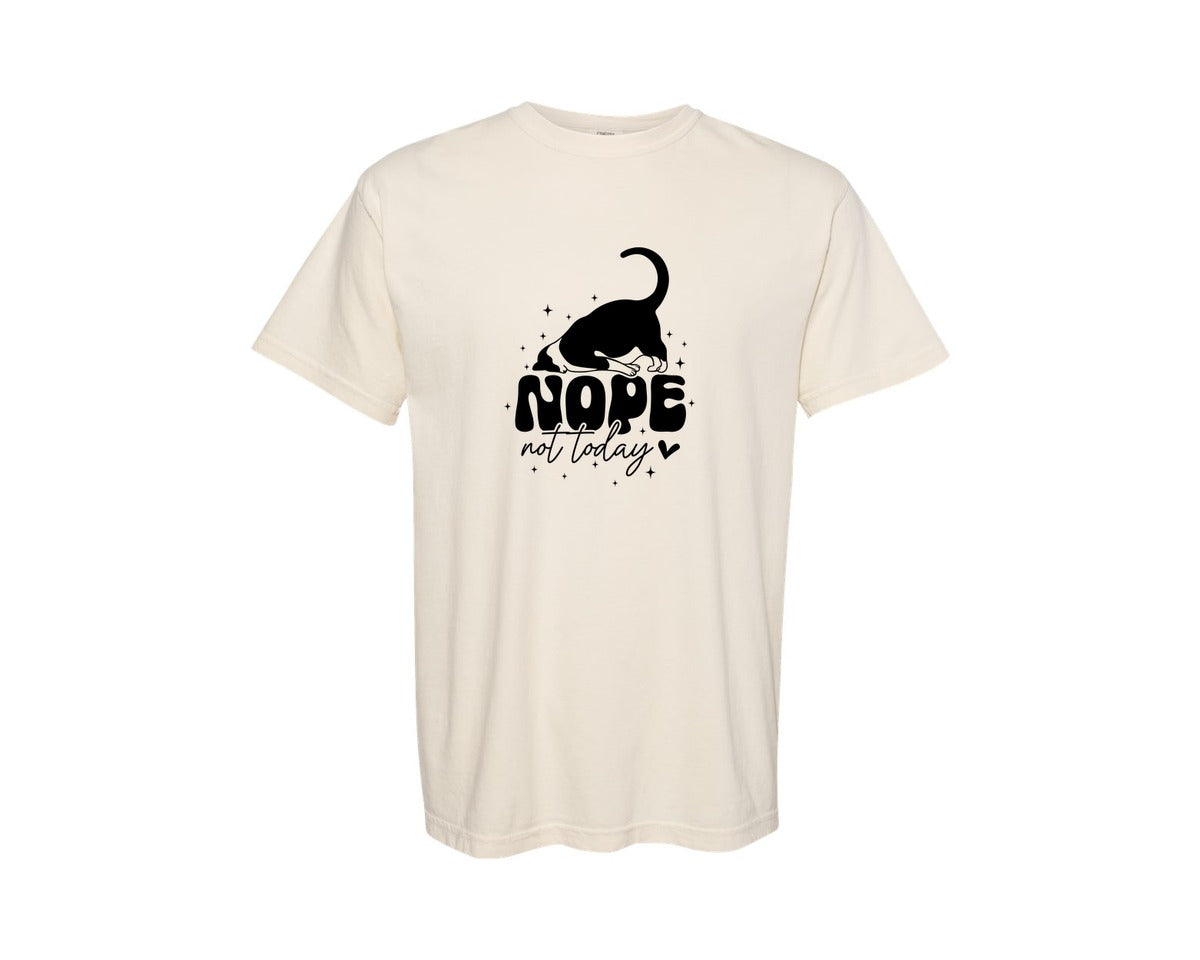 brand:Comfort Colors|color:Ivory|Nope Not Today Sarcastic Funny Graphic T-Shirt