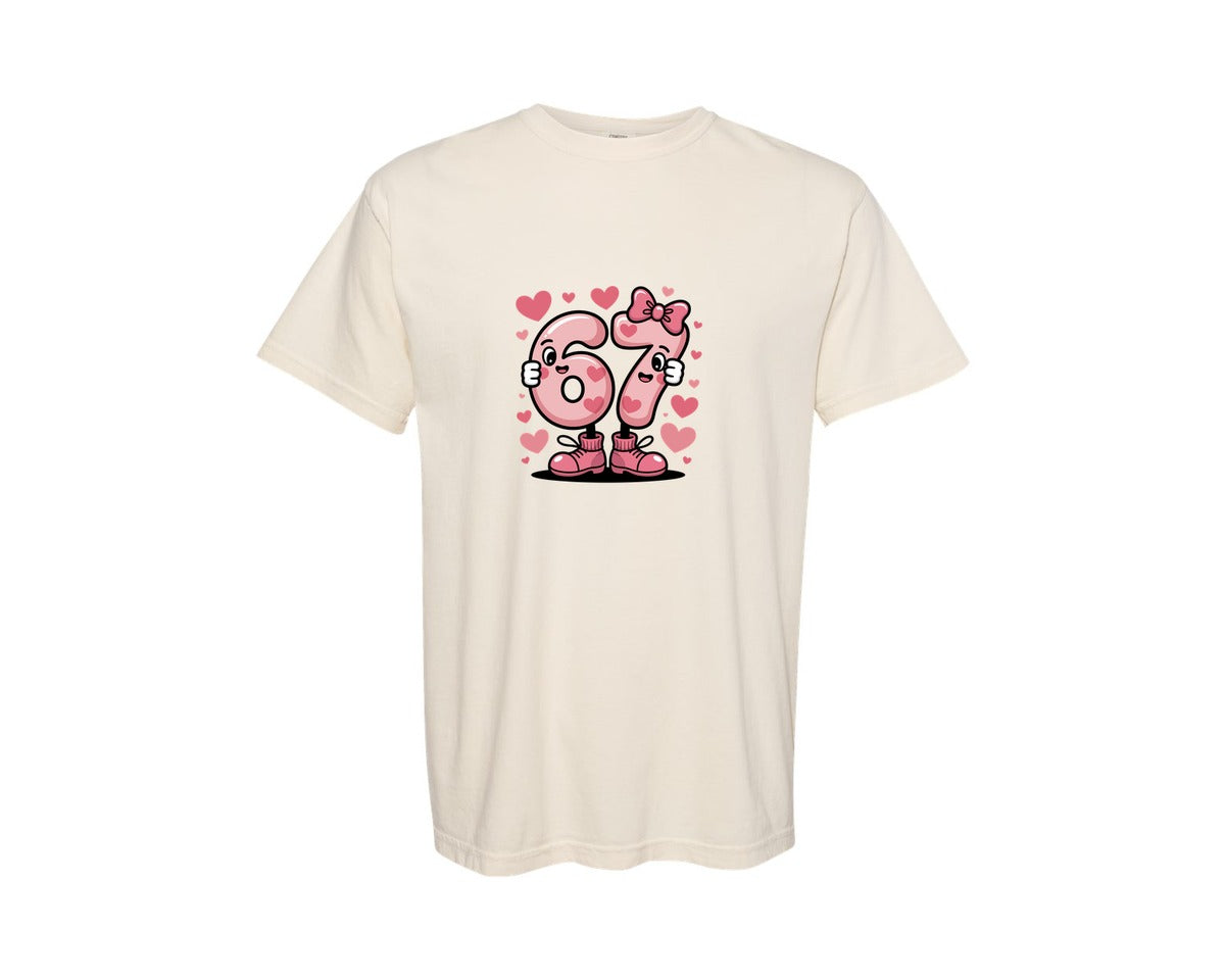 brand:Comfort Colors|color:Ivory|Sweet Six Seven Birthday Art 2 Graphic T-Shirt