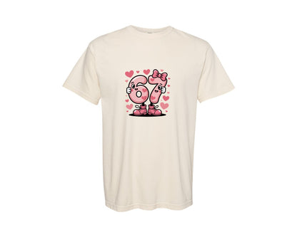 brand:Comfort Colors|color:Ivory|Sweet Six Seven Birthday Art 2 Graphic T-Shirt