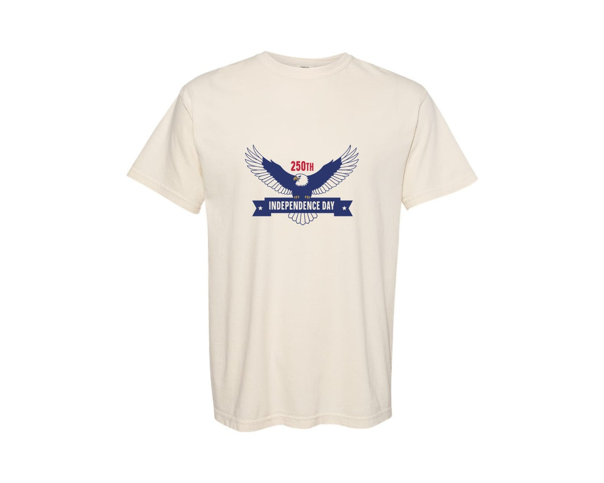 brand:Comfort Colors|color:Ivory|250Th Independence Day Eagle Graphic T-Shirt