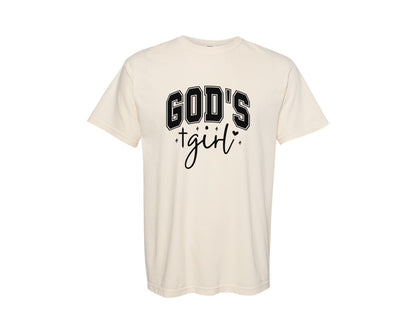 brand:Comfort Colors|color:Ivory|Gods Girl Jesus Christian Graphic T-Shirt