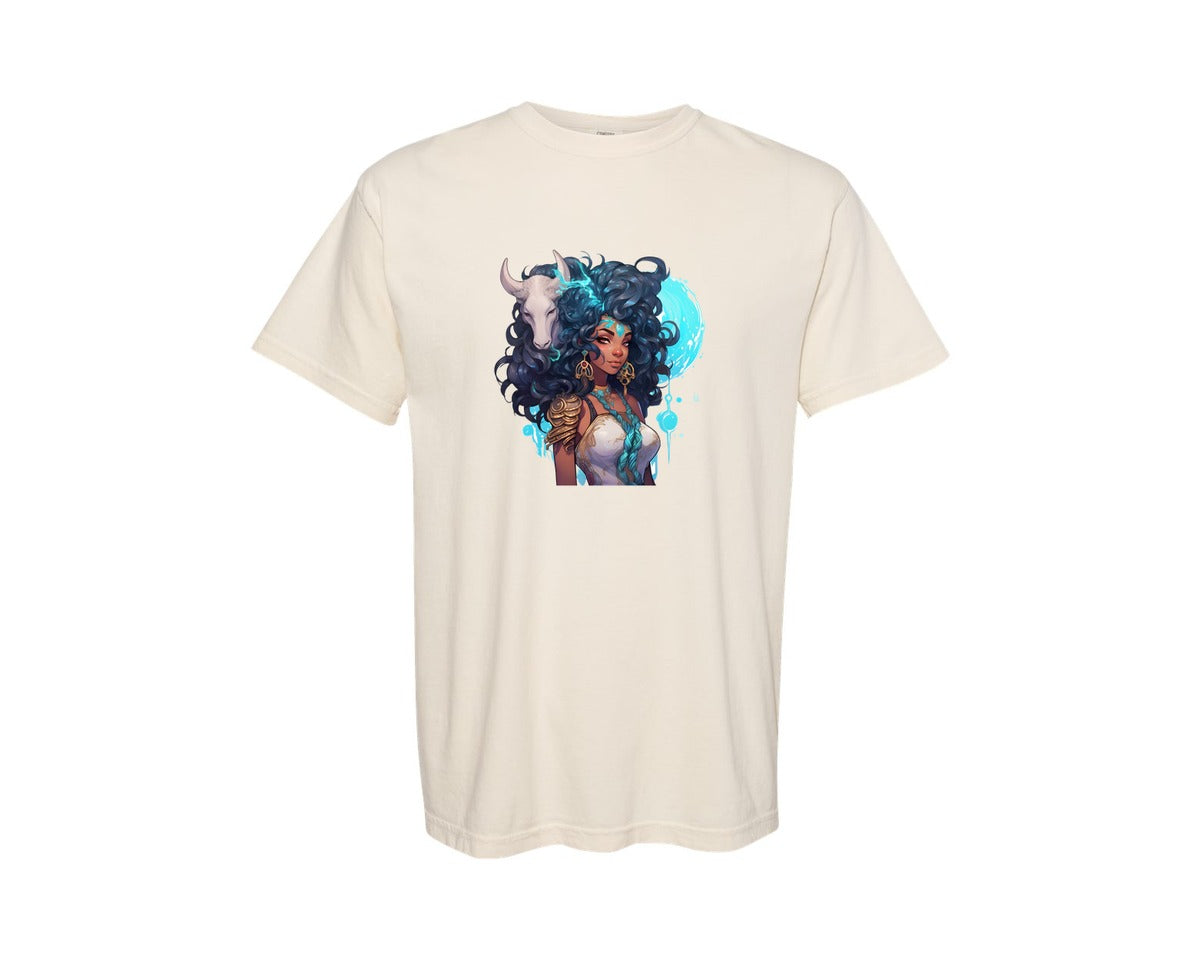 brand:Comfort Colors|color:Ivory|Beautiful Capricorn Black Girl Graphic T-Shirt