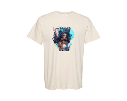 brand:Comfort Colors|color:Ivory|Beautiful Capricorn Black Girl Graphic T-Shirt