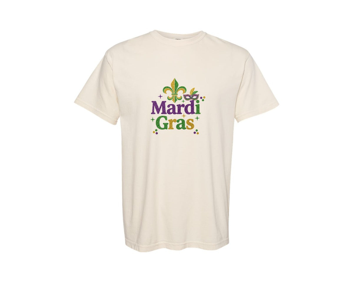 brand:Comfort Colors|color:Ivory|Mardi Gras Coquette Pngmardi Gras 2 Graphic T-Shirt