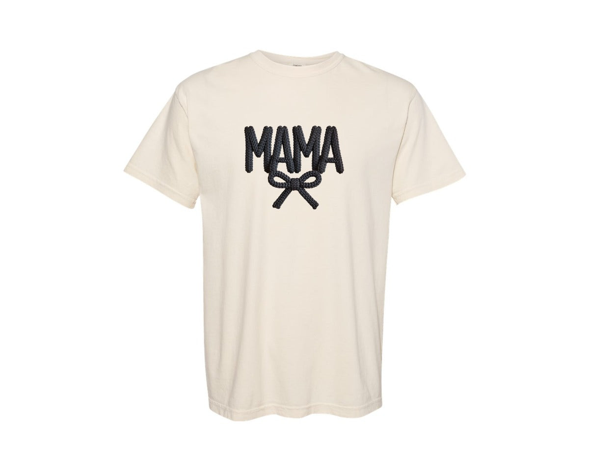 brand:Comfort Colors|color:Ivory|Coquette Mama Latch Hook Yarn Faux 6 Graphic T-Shirt