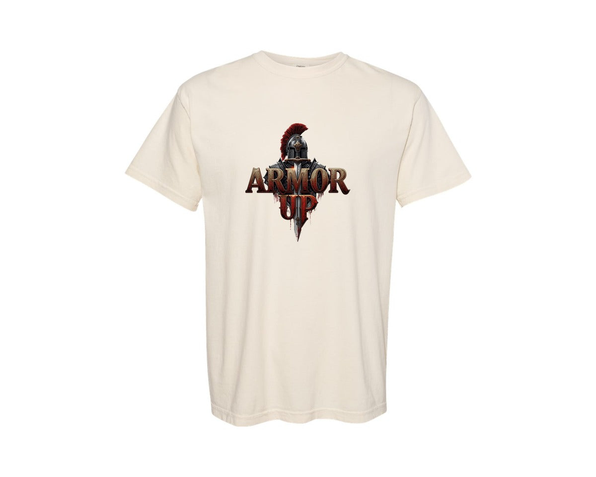 brand:Comfort Colors|color:Ivory|Armor Up Christian Christian Shirt Graphic T-Shirt