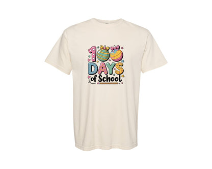 brand:Comfort Colors|color:Ivory|100 Days Of School Design 17 Graphic T-Shirt