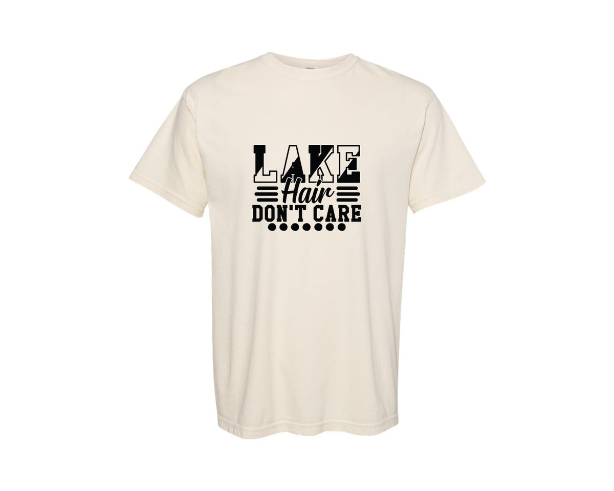 brand:Comfort Colors|color:Ivory|Lake Hair Dont Care 18 Graphic T-Shirt