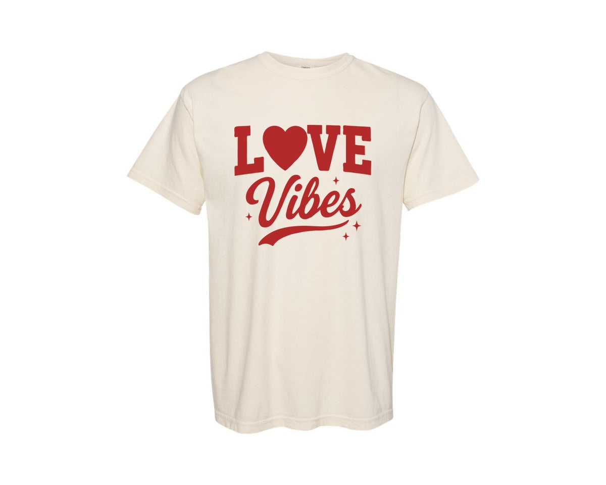 brand:Comfort Colors|color:Ivory|Love Vibes 18 Graphic T-Shirt