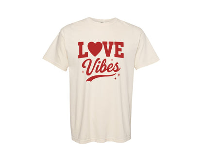 brand:Comfort Colors|color:Ivory|Love Vibes 18 Graphic T-Shirt
