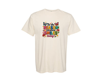brand:Comfort Colors|color:Ivory|Yarn Mental Health Someone Smiles Today Graphic T-Shirt