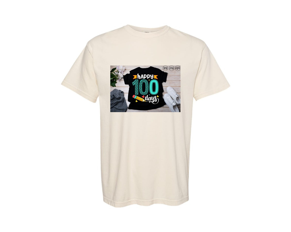 brand:Comfort Colors|color:Ivory|100 Days Of School Shirt 10 Graphic T-Shirt