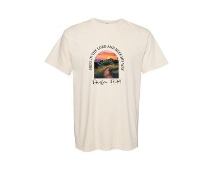 brand:Comfort Colors|color:Ivory|Christian Bible Verse Psalm 3734 Graphic T-Shirt