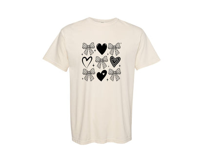 brand:Comfort Colors|color:Ivory|Valentine Coquette Heart 2 Graphic T-Shirt