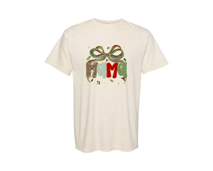 brand:Comfort Colors|color:Ivory|Christmas Coquette Mama Graphic T-Shirt