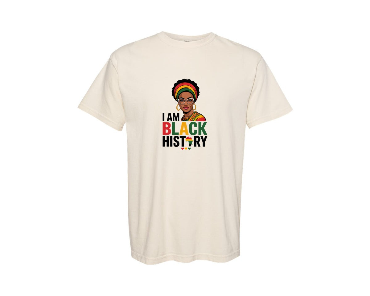 brand:Comfort Colors|color:Ivory|I Am Black History Woman Art Graphic T-Shirt