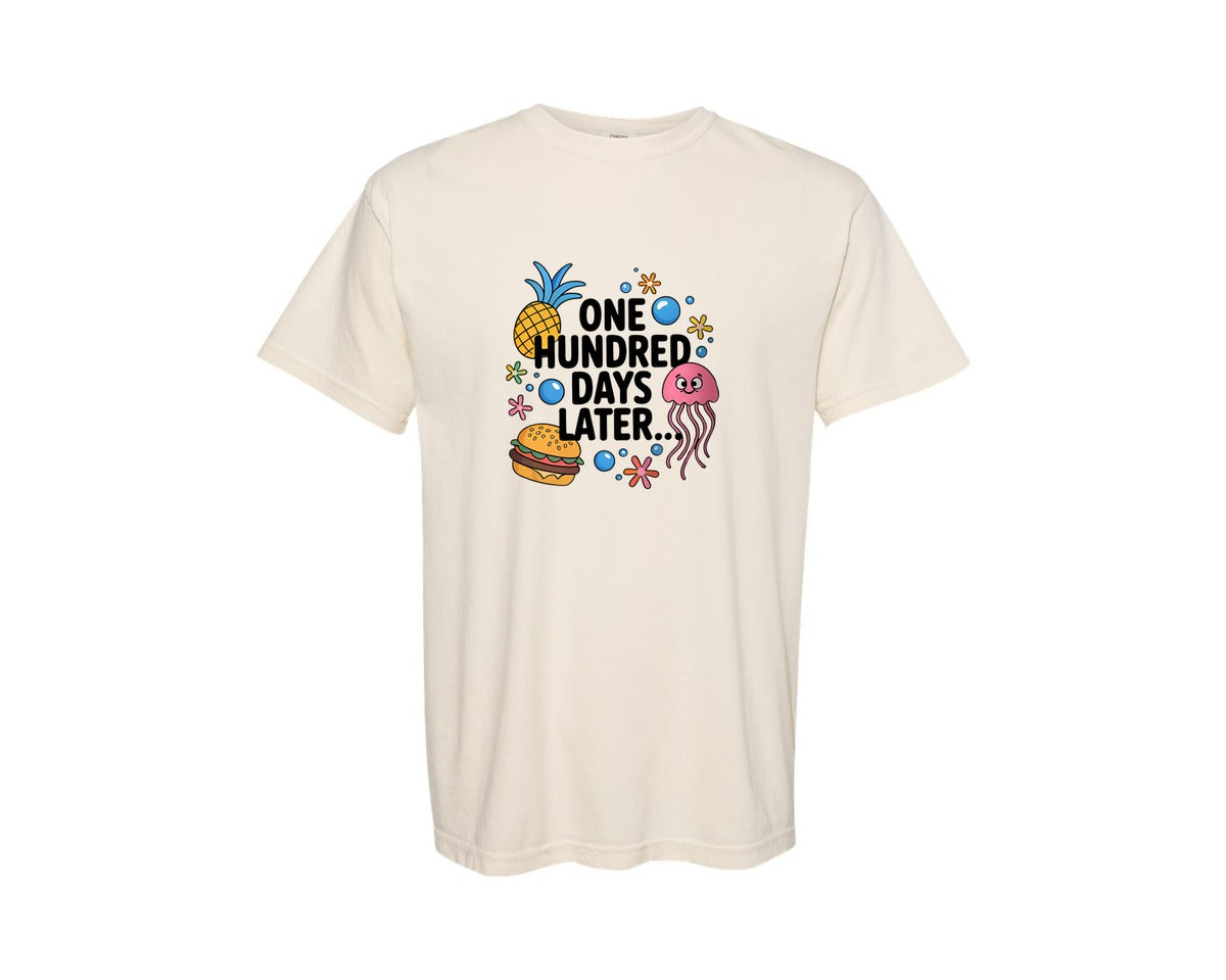 brand:Comfort Colors|color:Ivory|One Hundred Days Later 100 Days Desi Graphic T-Shirt
