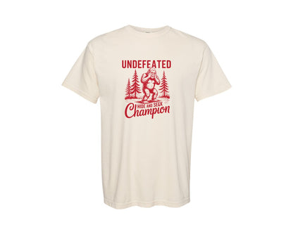 brand:Comfort Colors|color:Ivory|Bigfoot Undefeated Hide And Seek 2 Graphic T-Shirt
