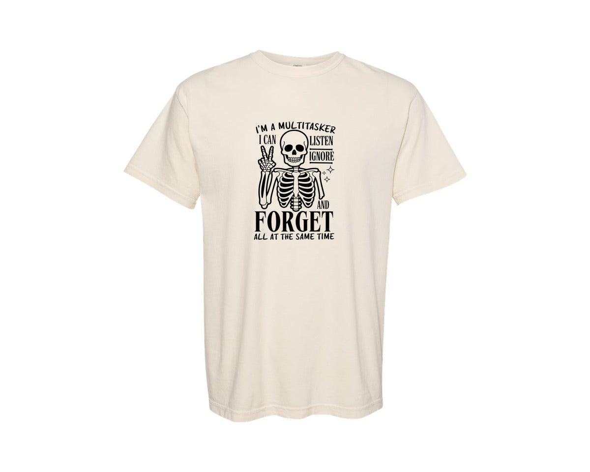 brand:Comfort Colors|color:Ivory|Im A Multitasker Office Humor Graphic T-Shirt