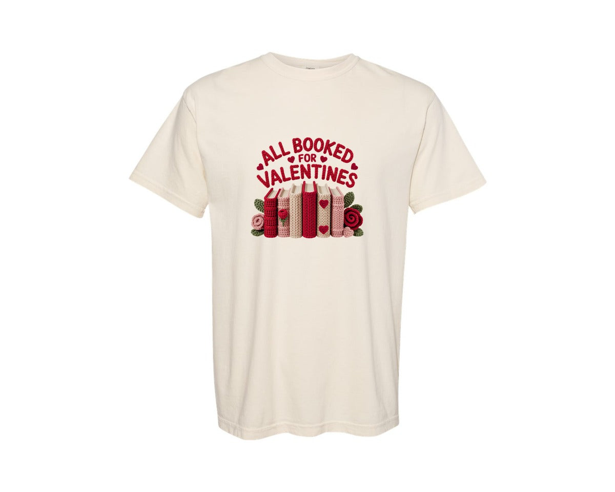 brand:Comfort Colors|color:Ivory|Embroidery Valentines Day Graphic T-Shirt