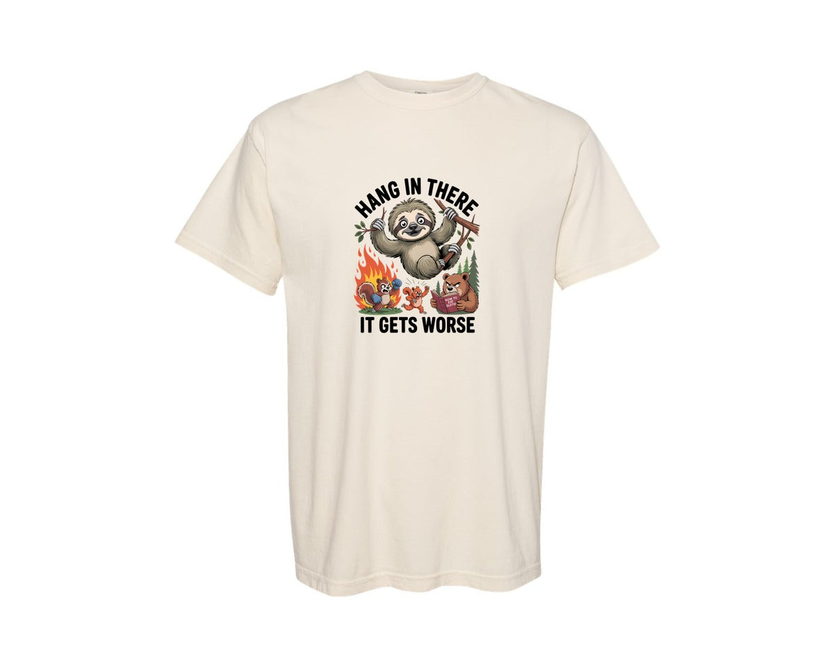 brand:Comfort Colors|color:Ivory|Hand In There It Gets Worse Shirt Graphic T-Shirt