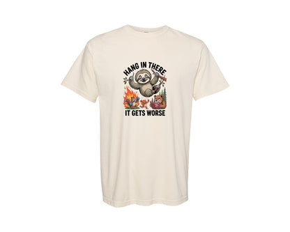 brand:Comfort Colors|color:Ivory|Hand In There It Gets Worse Shirt Graphic T-Shirt