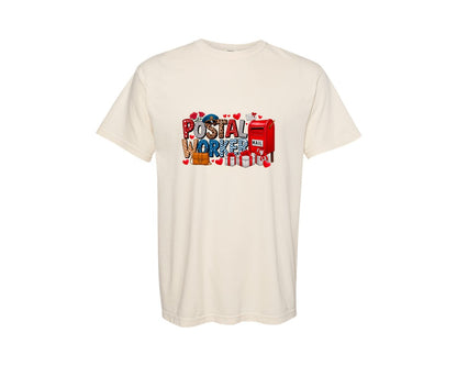 brand:Comfort Colors|color:Ivory|Christmas Postal Worker Graphic T-Shirt