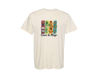 brand:Comfort Colors|color:Ivory|Cinco De Mayo Mexican Fiesta 2 Graphic T-Shirt
