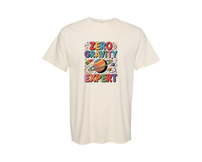 brand:Comfort Colors|color:Ivory|Zero Gravity Expert Astronaut Art Graphic T-Shirt