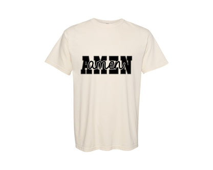brand:Comfort Colors|color:Ivory|Amen Cross Bow Christian Bible Vers Graphic T-Shirt