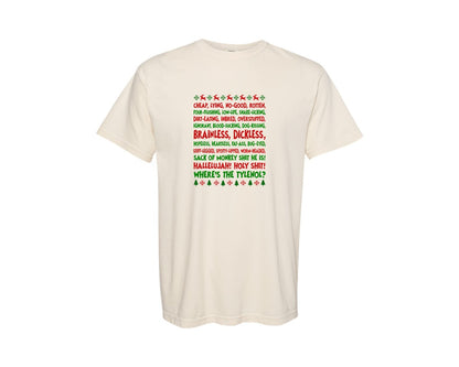 brand:Comfort Colors|color:Ivory|Family Christmas Front Back Graphic T-Shirt