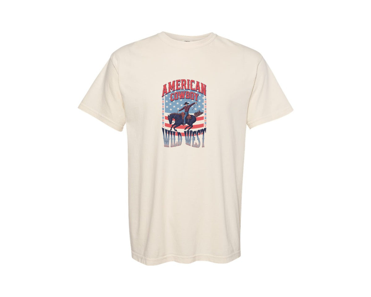 brand:Comfort Colors|color:Ivory|American Cowboy Wild West Vintage Graphic T-Shirt